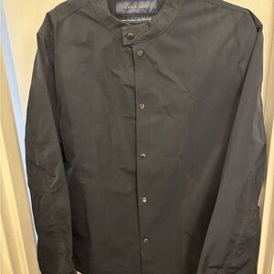Zara Man Black Lightweight Snap-Front Shirt Jacket